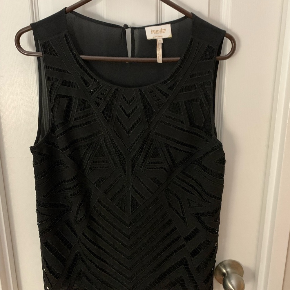 Laundry By Shelli Segal Black Graphic Tank Blouse